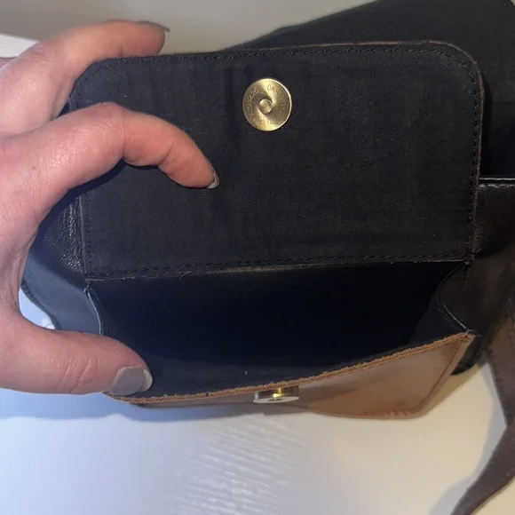 Leopard Hide and Leather Crossbody Satchel Purse - Picture 9 of 12